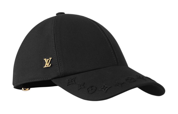 Shop (W) 루이 비통 로고 자수 코튼 캡 블랙 M7293L