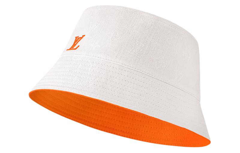 Order (Women) LOUIS VUITTON Logo Embroidered Cotton Orange Bucket Hat for Women. m7391l