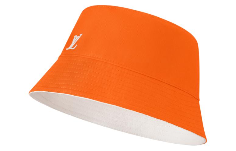 Details for (Women) LOUIS VUITTON Logo Embroidered Cotton Orange Bucket Hat for Women. m7391l