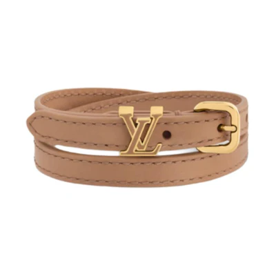 (Women) LOUIS VUITTON Logo Enamel Bracelet for Women Brown M8968Z
