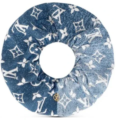 women-louis-vuitton-logo-hair-tie-blue-m77439