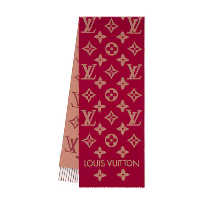 (Women) Louis Vuitton Logo Jacquard Fringe Scarf Red - Accessories M79502