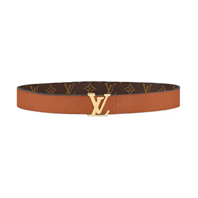 (Women) Louis Vuitton Logo Leather Belt Brown 3CM Width. M0558V