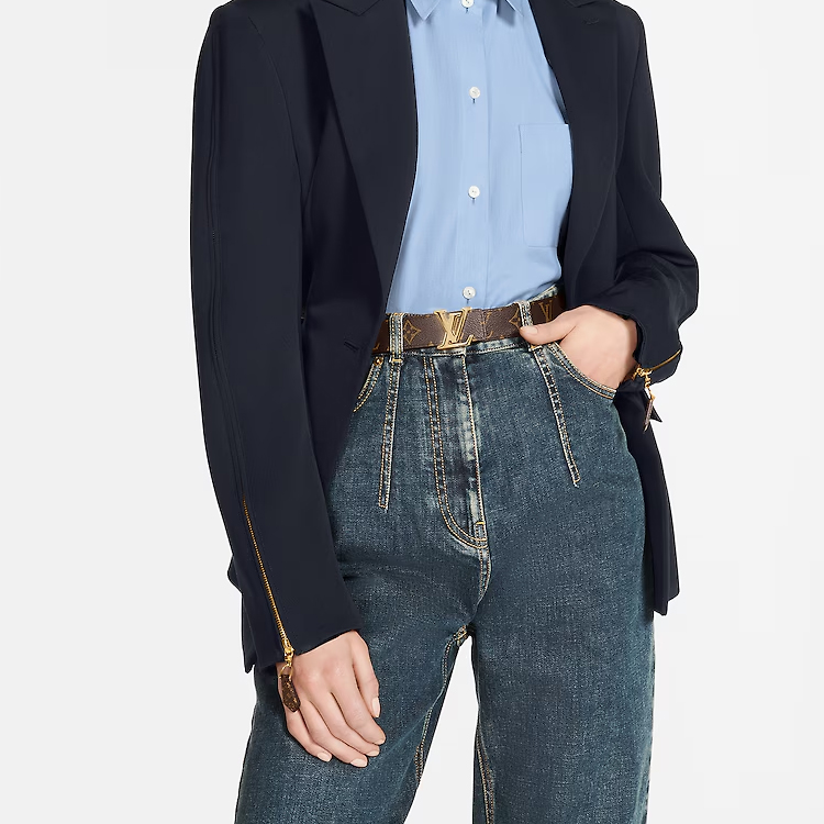 (Women) Louis Vuitton Logo Leather Belt Brown  3CM Width. M0558V 圖 5