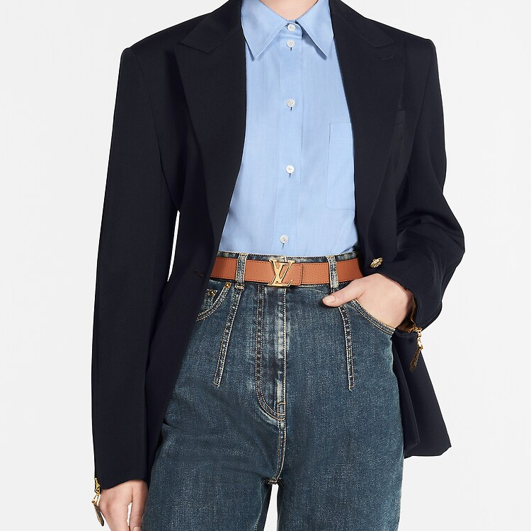 (Women) Louis Vuitton Logo Leather Belt Brown  3CM Width. M0558V 圖 6