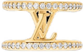 (Women) LOUIS VUITTON Logo Letter Style Crystal Ring Gold for Women. M1463S (Women) LOUIS VUITTON Logo Letter Style Crystal Ring Gold for Women. M1463S