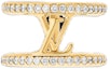 Order (W) Cincin Emas Louis Vuitton Wanita Gaya Huruf Logo dengan Kristal. M1463S