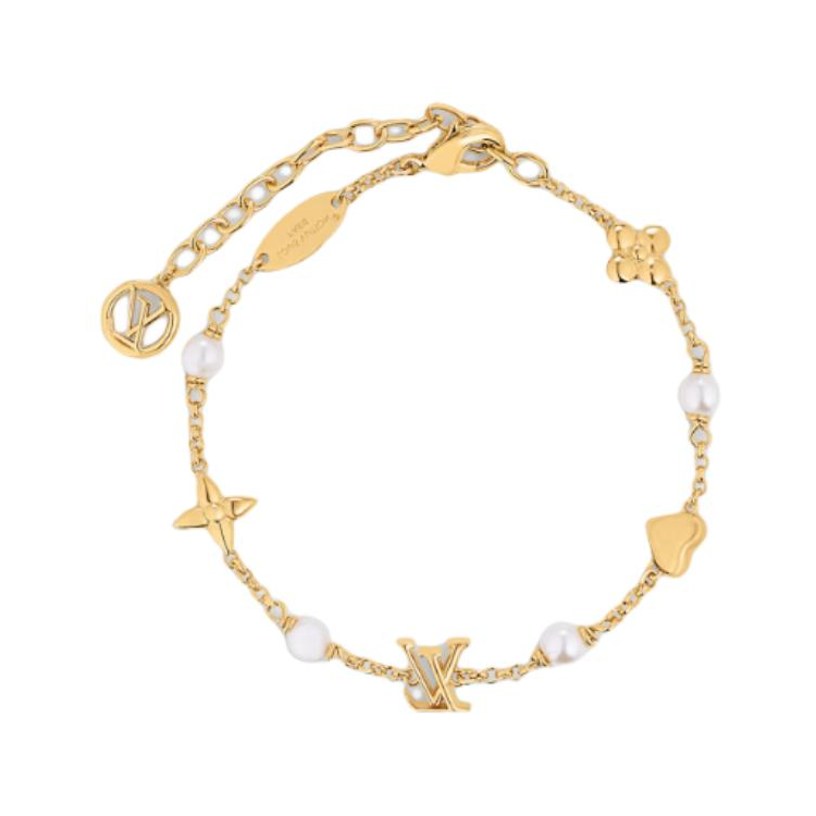 (Women) LOUIS VUITTON Logo Metal Bracelet Gold M1105A