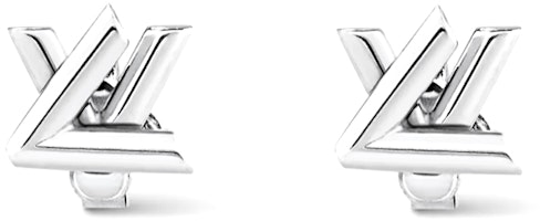 (Women) LOUIS VUITTON Logo Metallic Silver Earrings for Women. M01870 (Women) LOUIS VUITTON Logo Metallic Silver Earrings for Women. M01870