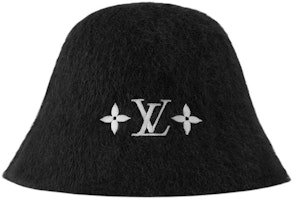 (Women) Louis Vuitton Logo Nylon Bucket Hat Women Black M7792M (Women) Louis Vuitton Logo Nylon Bucket Hat Women Black M7792M