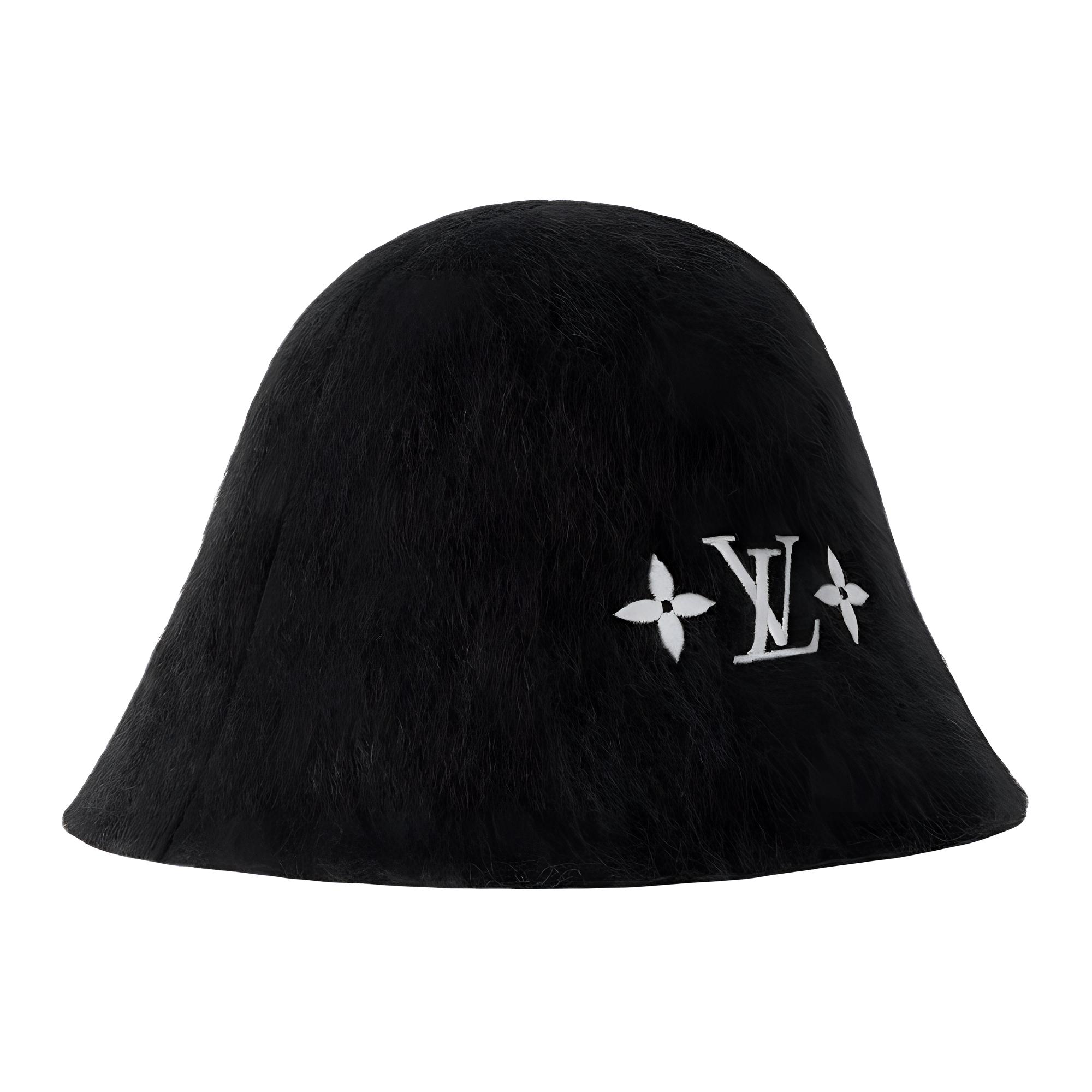 Lookbook (W) Louis Vuitton Topi Bucket Logo Nylon Wanita Hitam M7792M