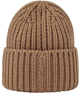 (W) 路易威登女士棕色Logo補丁針織毛帽 M79133 Shop (W) 路易威登女士棕色Logo補丁針織毛帽 M79133