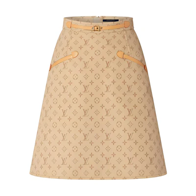 (Women) LOUIS VUITTON Logo Pattern Pockets Casual Skirt Women Khaki. 1AAAN9