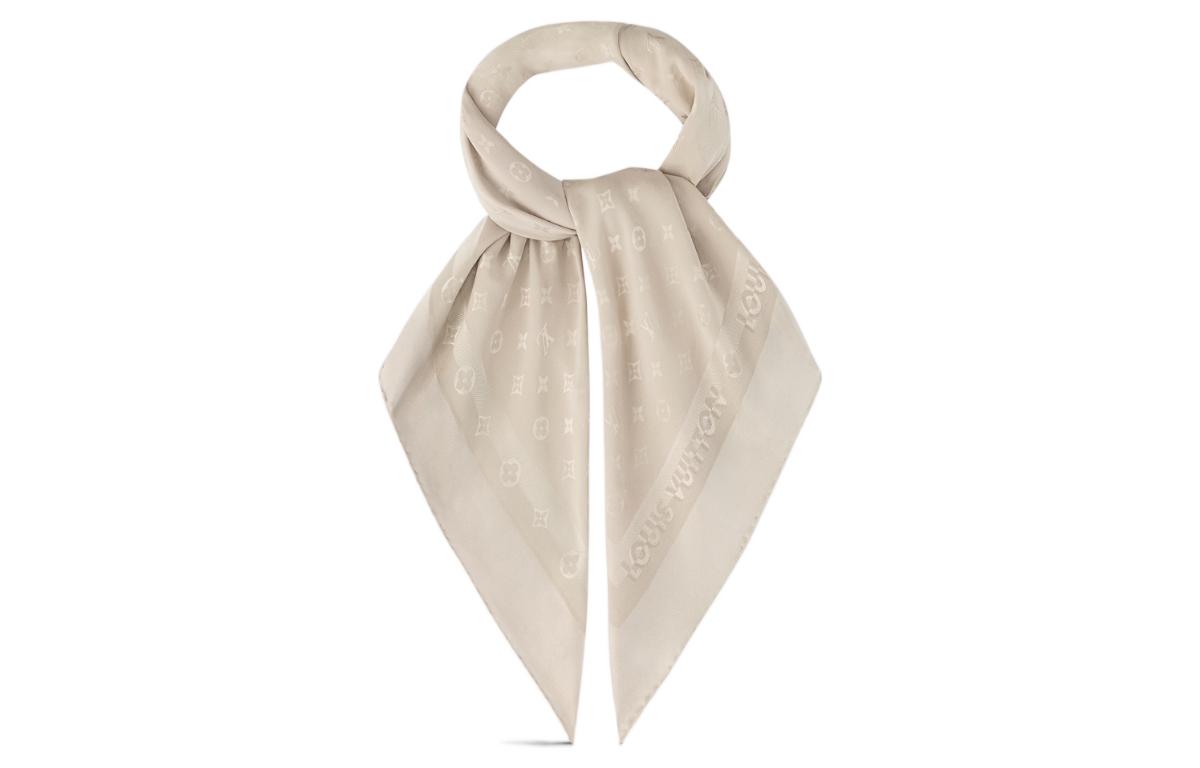 (Women) LOUIS VUITTON Logo Pattern Printed Silk Scarf Women’s Brown. M77628 圖 3