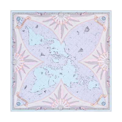 (Women) LOUIS VUITTON Logo Print Scarf Blue M79609