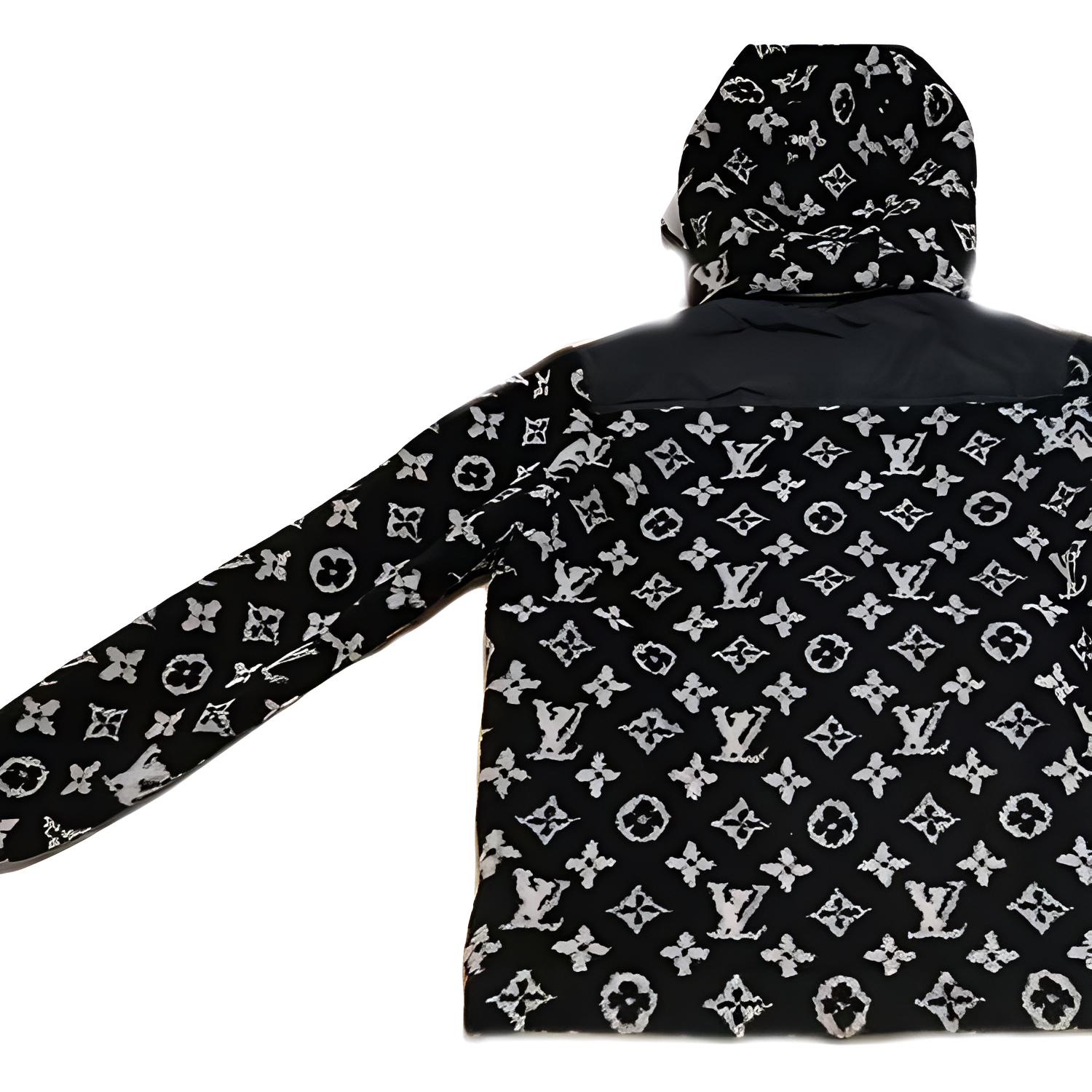 (Women) LOUIS VUITTON Logo Print Black Zip-Up Hooded Cotton Jacket Women 1AGHEA 圖 6