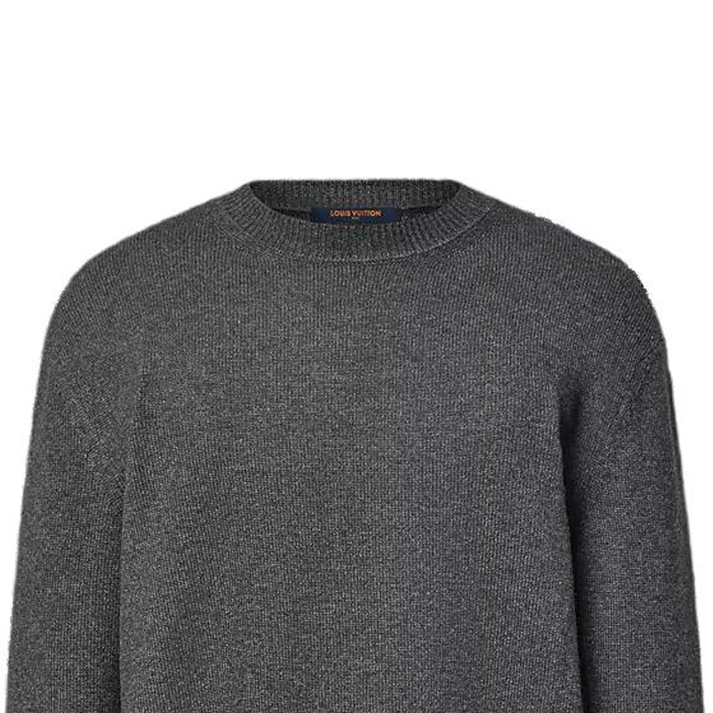 Details for (Women) LOUIS VUITTON Logo Print Crew Neck Cashmere Sweater Women’s Dark Gray. 1AGJW9