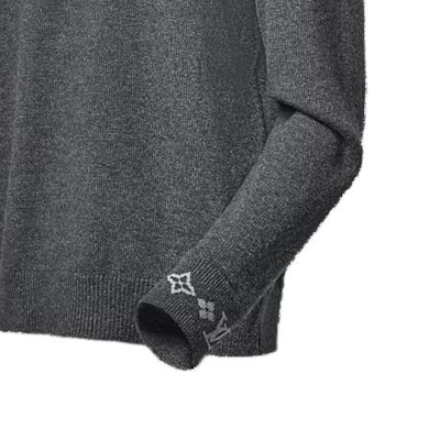 (Women) LOUIS VUITTON Logo Print Crewneck Cashmere Sweater Dark Gray 1AGJWE Purchase (Women) LOUIS VUITTON Logo Print Crewneck Cashmere Sweater Dark Gray 1AGJWE