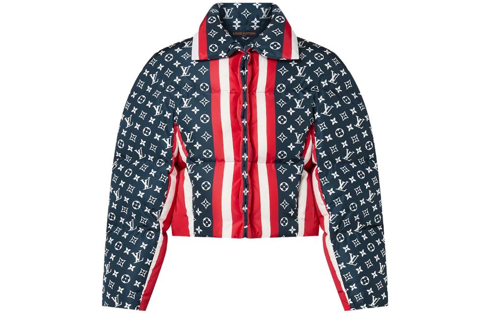 (Women) Louis Vuitton Logo Print Long Sleeve Jacket Navy Blue 1AC1CX 圖 2