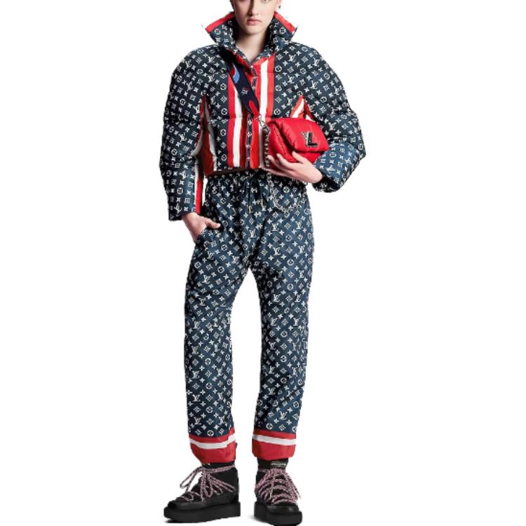 (Women) Louis Vuitton Logo Print Long Sleeve Jacket Navy Blue 1AC1CX 圖 3