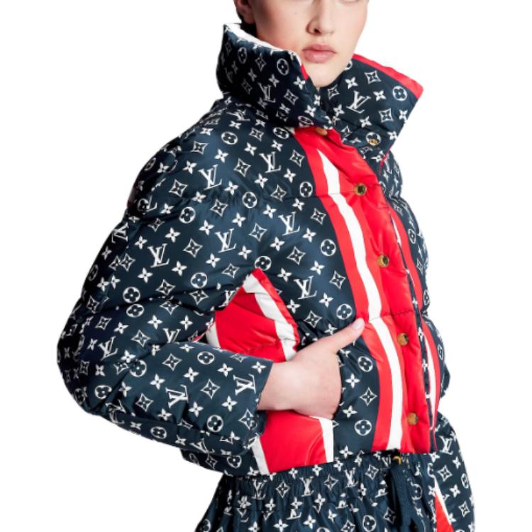 (Women) Louis Vuitton Logo Print Long Sleeve Jacket Navy Blue 1AC1CX 圖 5