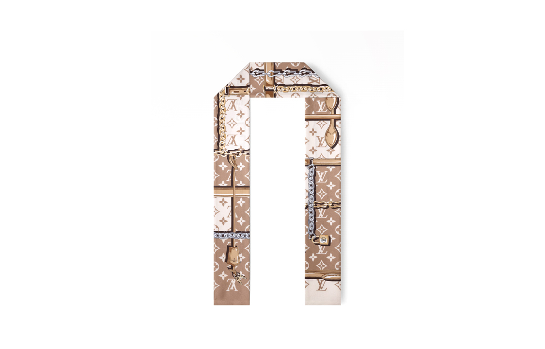 (Women) LOUIS VUITTON Logo Print Silk Scarf Multicolor Womens. M79569 圖 3