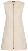 (Women) LOUIS VUITTON Logo Printed Sleeveless Round Neck Dress Beige Women. 1A615K (Women) LOUIS VUITTON Logo Printed Sleeveless Round Neck Dress Beige Women. 1A615K
