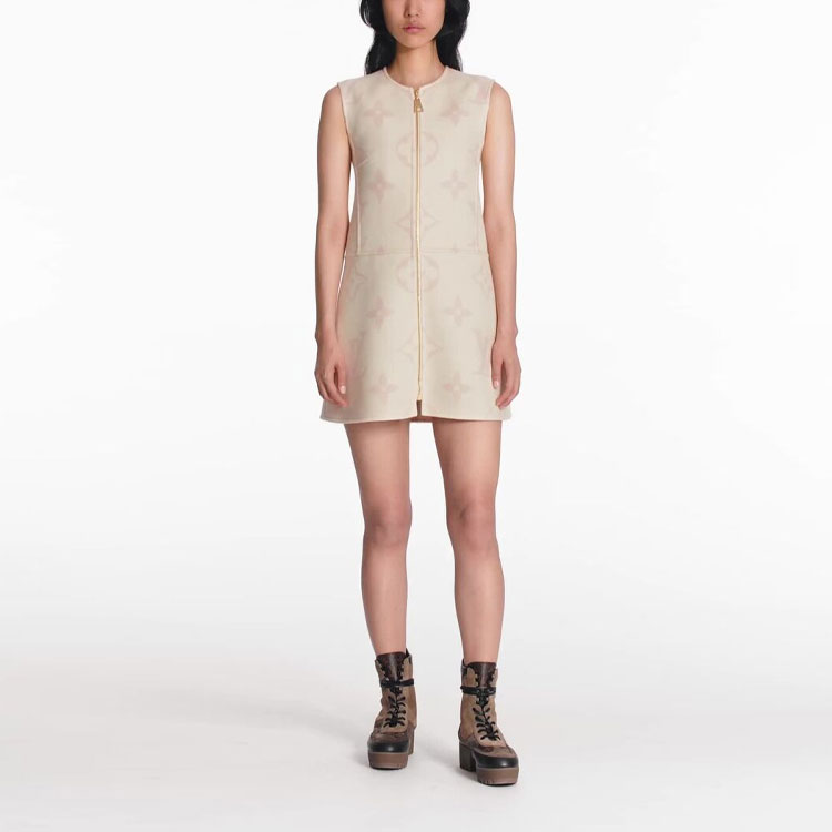 Lookbook (W) 路易威登女士圆领无袖印花连衣裙米色款式 1A615K
