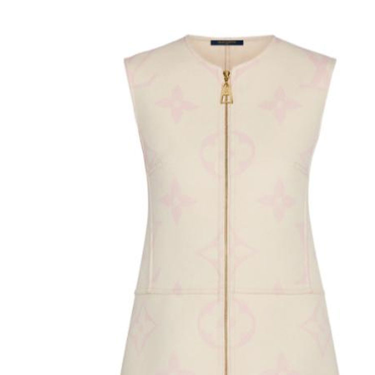 Shop (W) 路易威登女士圆领无袖印花连衣裙米色款式 1A615K