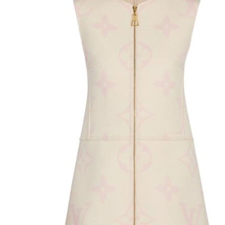 Details for (W) 路易威登女士圆领无袖印花连衣裙米色款式 1A615K