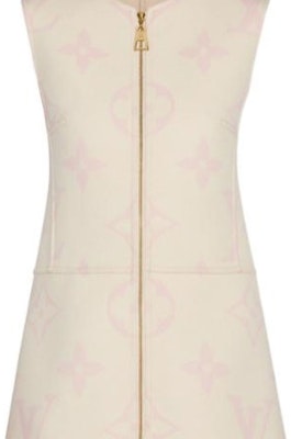 (W) 루이비통 로고 프린트 민소매 라운드넥 원피스 베이지 여성. 1A615K Details for (W) 루이비통 로고 프린트 민소매 라운드넥 원피스 베이지 여성. 1A615K