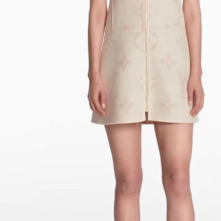 Sizing (W) 路易威登女士圆领无袖印花连衣裙米色款式 1A615K