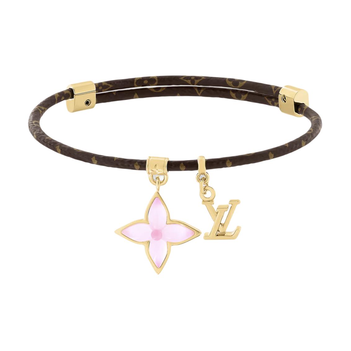 (Women) LOUIS VUITTON Logo Resin Metal Bracelet Brown for Women. M4083Z
