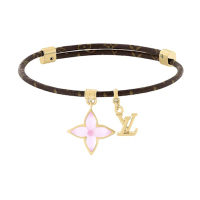 (Women) LOUIS VUITTON Logo Resin Metal Bracelet Brown for Women. M4083Z