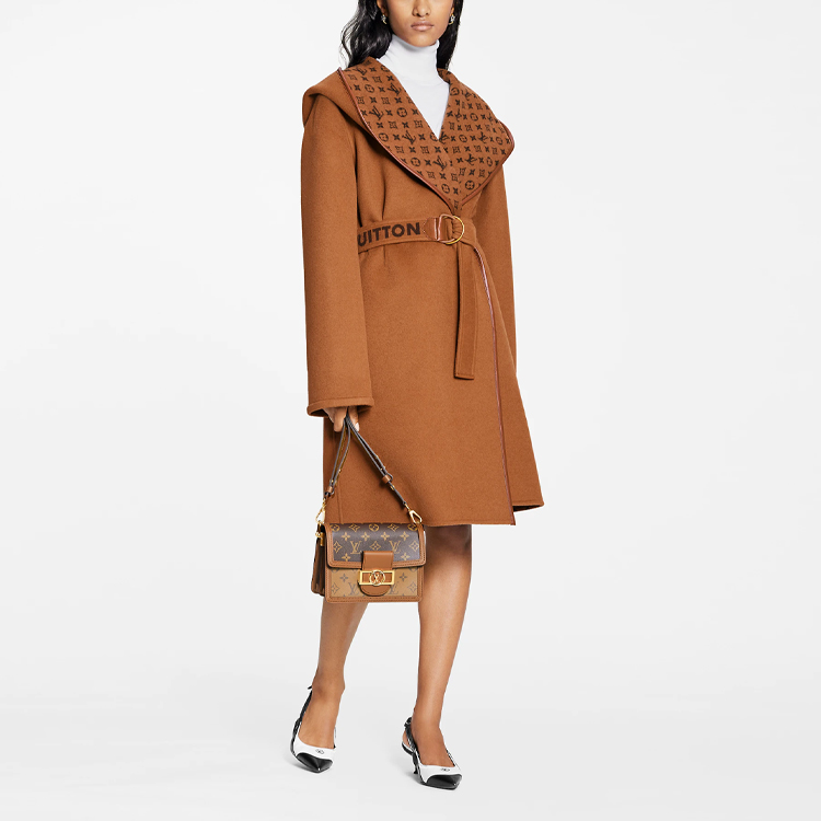 (Women) LOUIS VUITTON Logo Wrap Hooded Coat Women’s Dark Khaki. 1A9NZP 圖 3