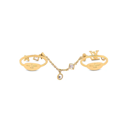 (Women) Louis Vuitton LogoLV Engraved Gold Ring for Women M1089M