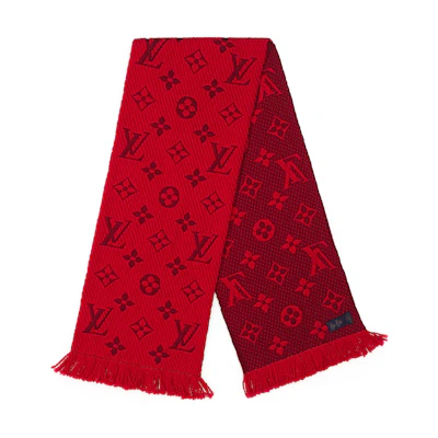 (Women) LOUIS VUITTON Logomania Red Wool Scarf for Women M72432