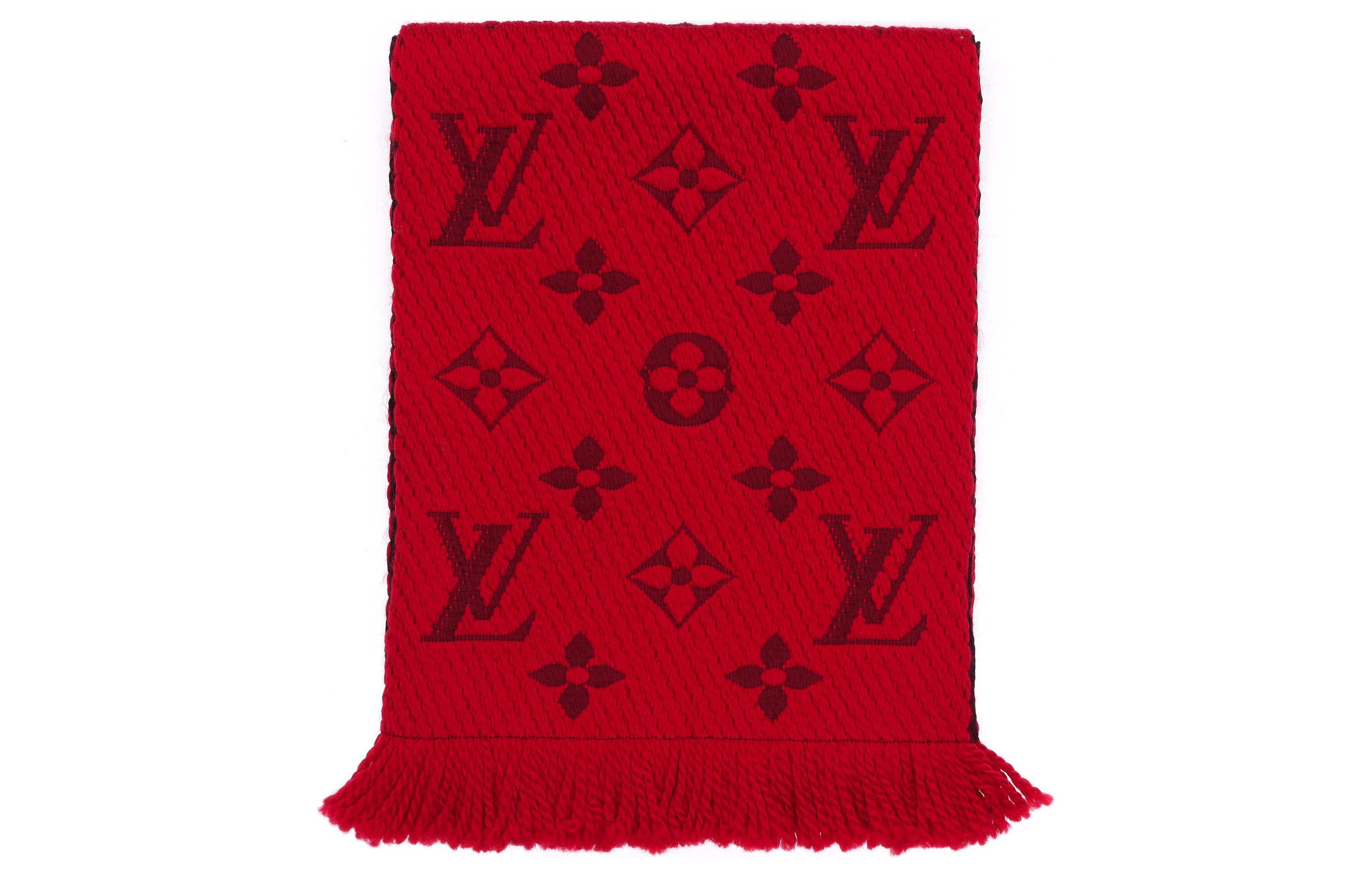 (Women) LOUIS VUITTON Logomania Red Wool Scarf for Women M72432 圖 4