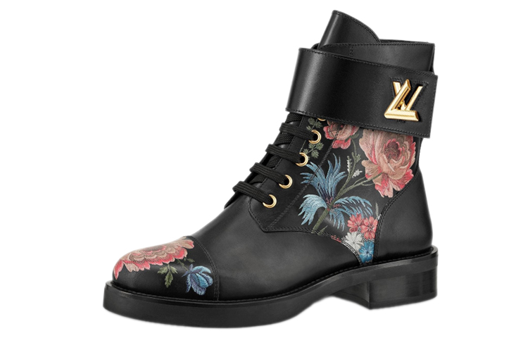 (Women) Louis Vuitton Louis Vuitlav Vuitton Wonderland 'Fashionable Versatile Flat Ankle Boots Black' 1A4GV2