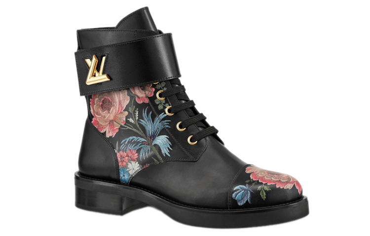 Order (W) Louis Vuitton Vuitton Wonderland 'Sepatu Boots Datar Hitam Modis' 1A4GV2