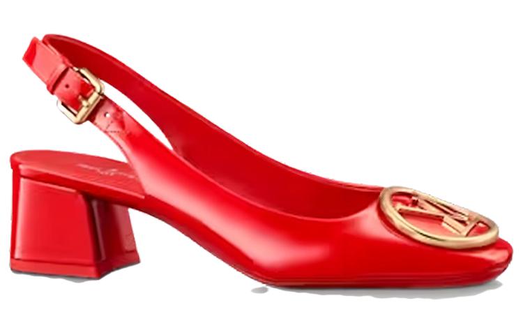 Order LOUIS VUITTON 方頭扣環 粗跟 高筒鞋 女款 紅色