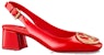 (Women) Louis Vuitton Louis Vuiton Square Toe Block Heel Pump 'Red Buckle' 1A3P0T