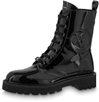 (Women) Louis Vuitton Louis Vuitons Lace-Up Patent Boot 'Black' 1AABCG (Women) Louis Vuitton Louis Vuitons Lace-Up Patent Boot 'Black' 1AABCG