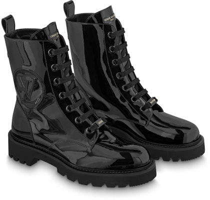 (Women) Louis Vuitton Louis Vuitons Lace-Up Patent Boot 'Black' 1AABCG Lookbook (Women) Louis Vuitton Louis Vuitons Lace-Up Patent Boot 'Black' 1AABCG