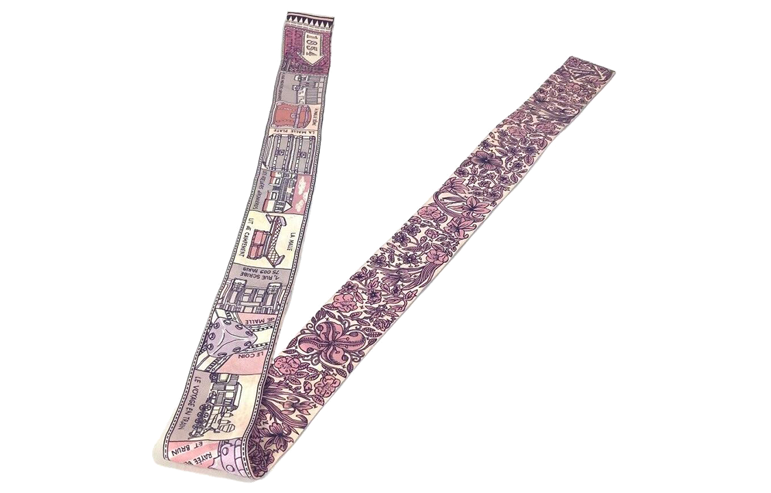 (Women) LOUIS VUITTON Louise Pattern Print Pink Silk Scarf for Women. M71396 圖 3