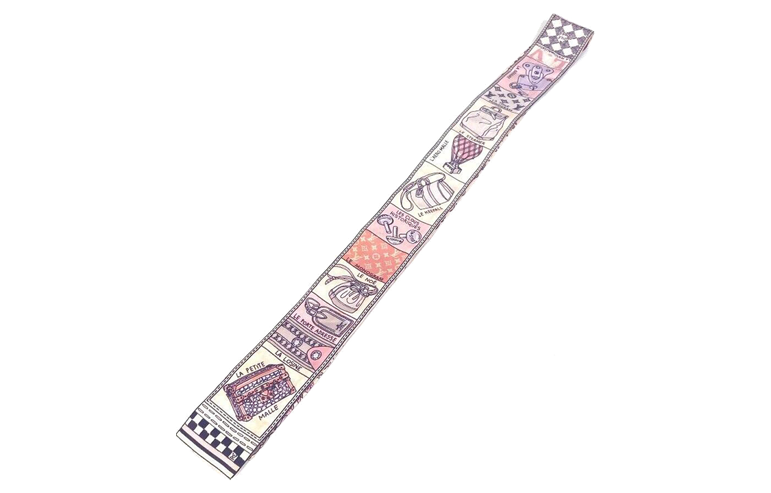 (Women) LOUIS VUITTON Louise Pattern Print Pink Silk Scarf for Women. M71396 圖 4