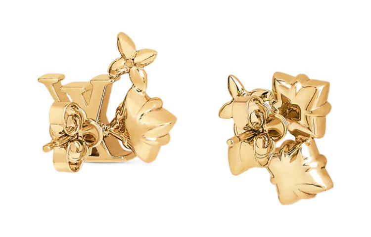 (Women) LOUIS VUITTON LouLouGram Monogram Floral LV Letter Metal  Earrings M00786 圖 3