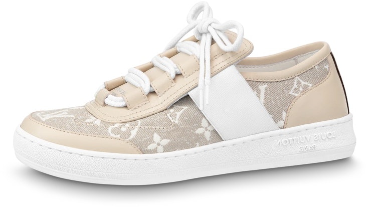 women-louis-vuitton-denim-round-toe-lace-up-fashion-sneaker-beige-1-ab-32-y