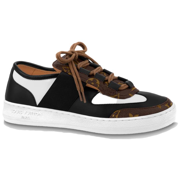 Order (W) Louis Vuitton Lous Sneakers 'Hitam dengan Hiasan Monogram Coklat' 1AAW04