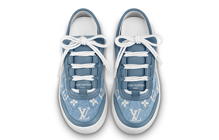 Shop (W) Louis Vuitton Lous Sepatu Sneakers 'Denim Monogram' 1AB32H